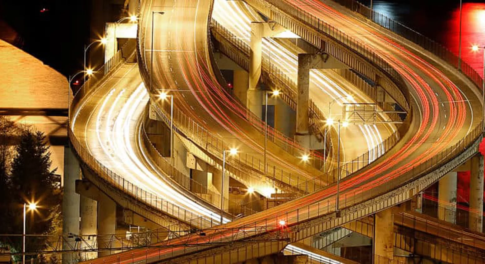 Freeway with lights 