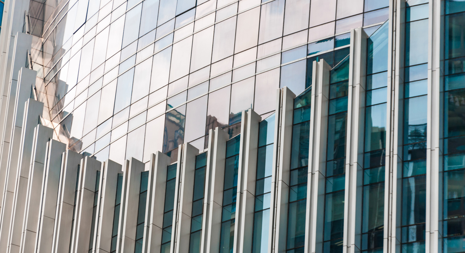 Reflective office building windows 