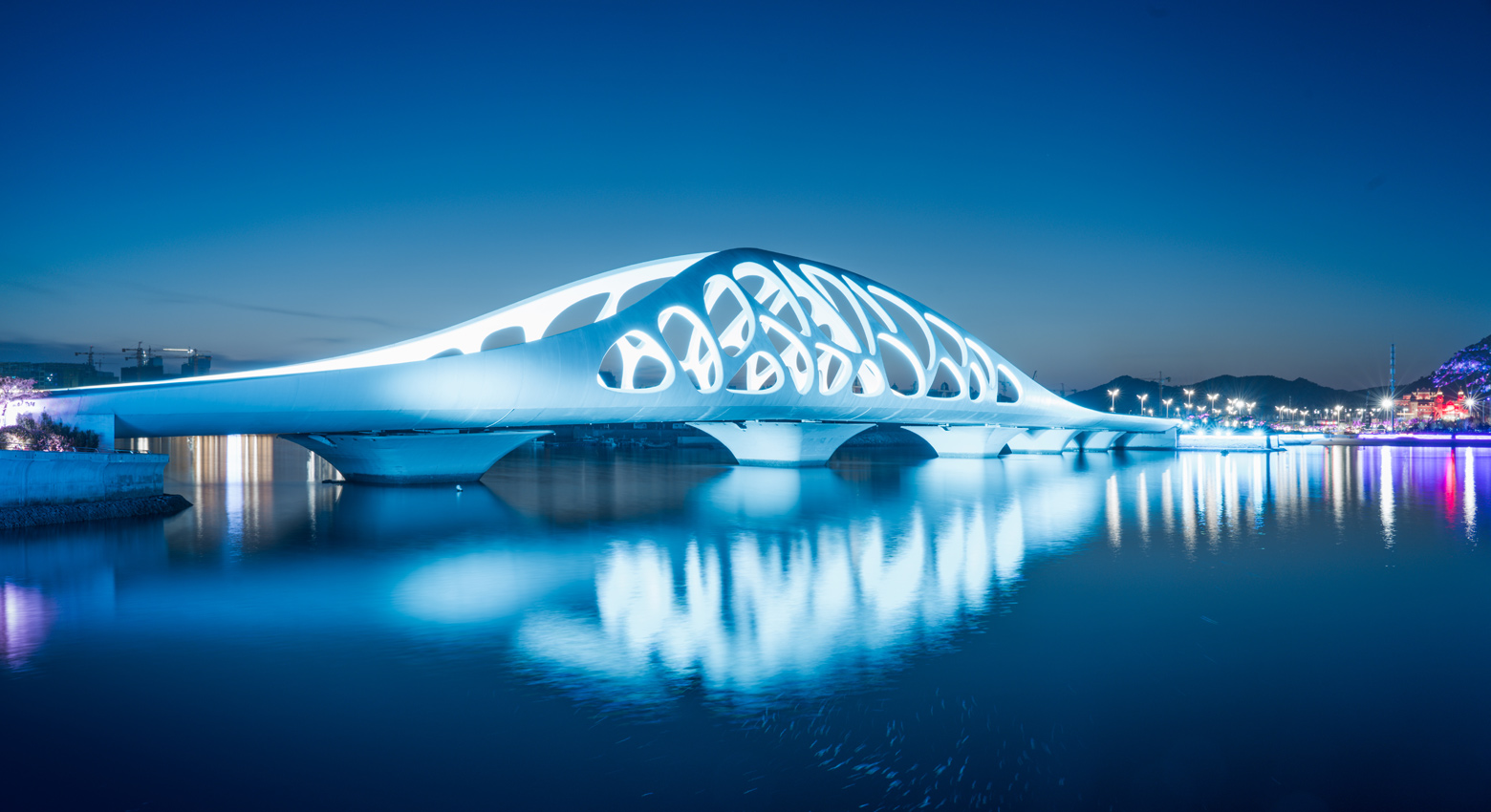 Shell bridge on the west coast of Qingdao, Shandong, China