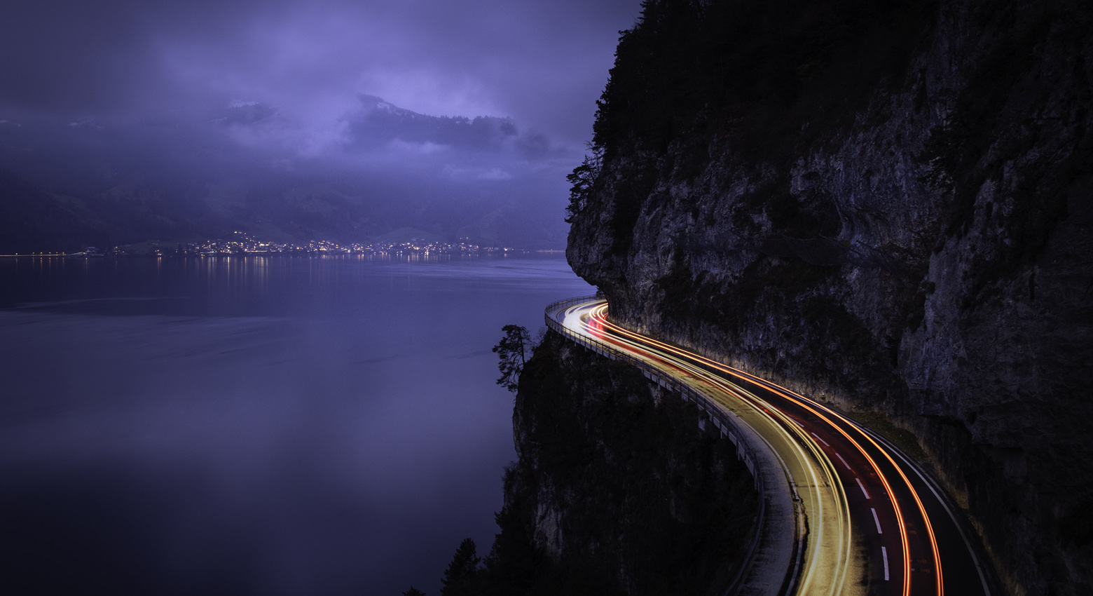 Winding cliffside road 