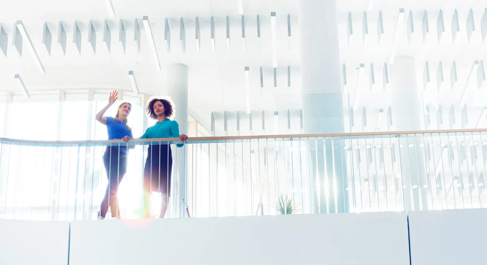 Women at the office balcony 