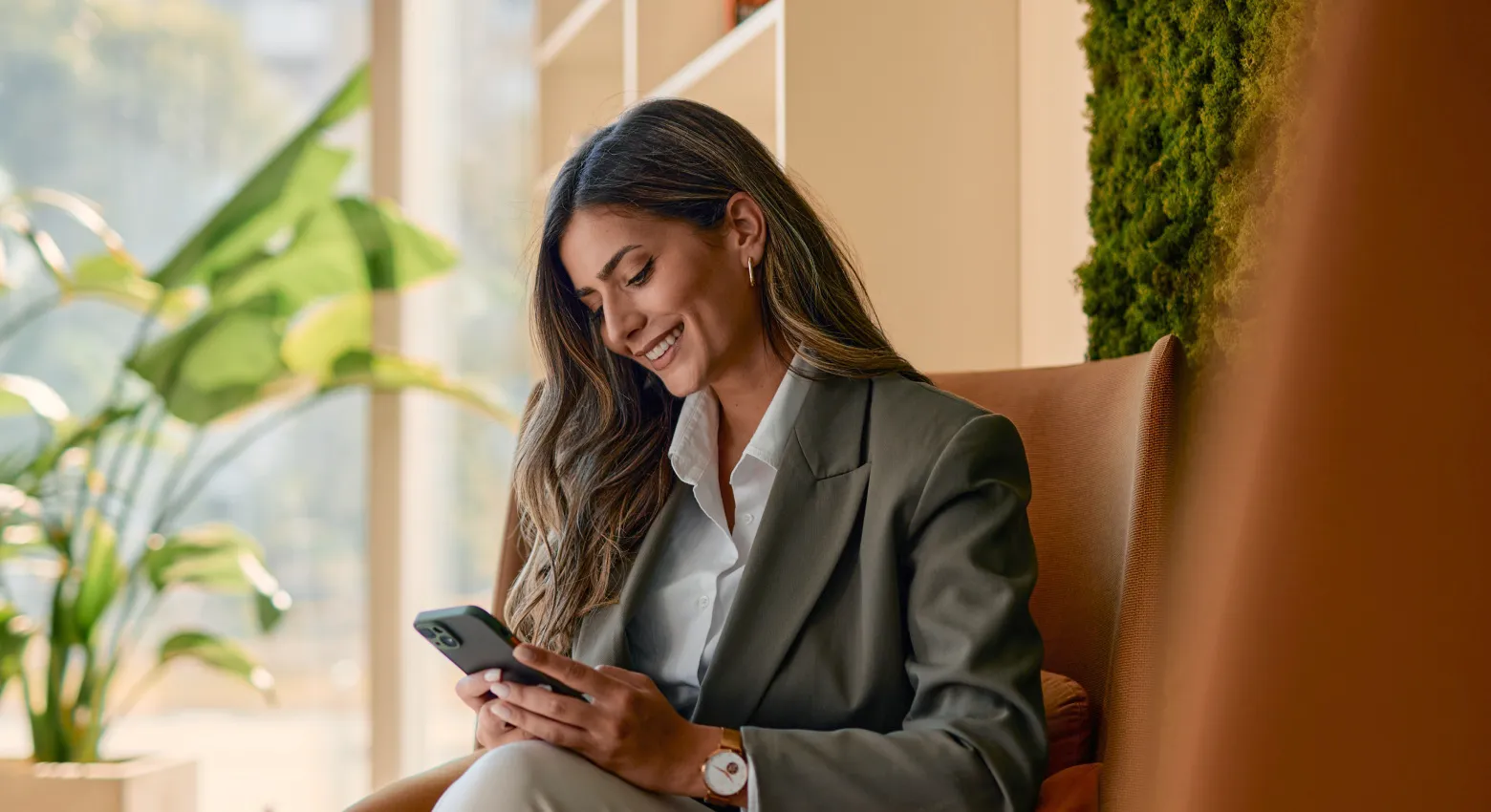 Woman with her phone
