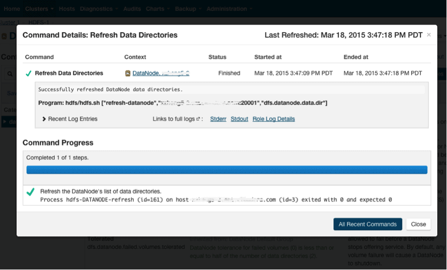 run the reconfiguration task