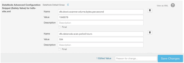 These configurations can be set via Cloudera Manager for all DataNodes by setting name/value pairs within the DataNode Advanced Configuration Snippet (Safety Valve) for hdfs-site.xml