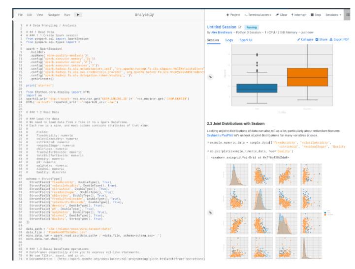 CML session and running the analyse.py file
