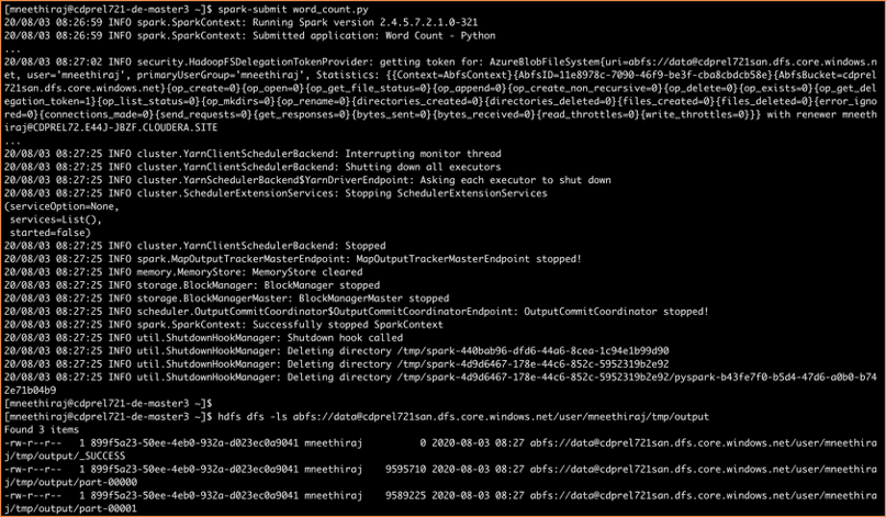 Figure 7: ADLS-Gen2 access from Spark jobs – authorized by Ranger policies