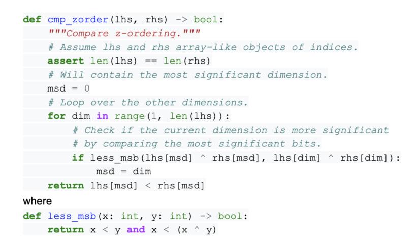 Here is the key algorithm in a Python code fragment