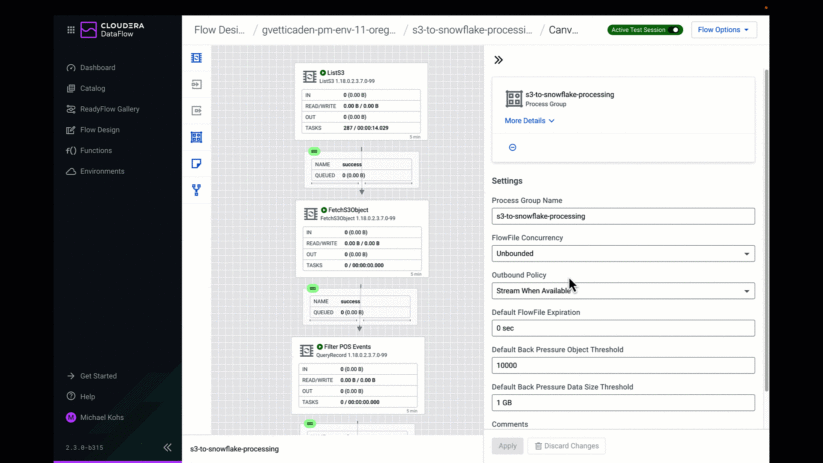 Figure 2: Don’t lose sight of the canvas while applying configuration changes in the side panel