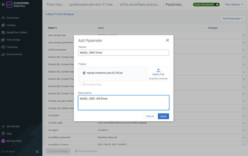 Figure 3: Easily upload files directly through the designer without requiring SSH access to servers