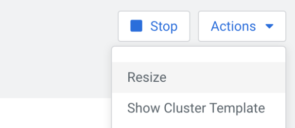 Actions, resize