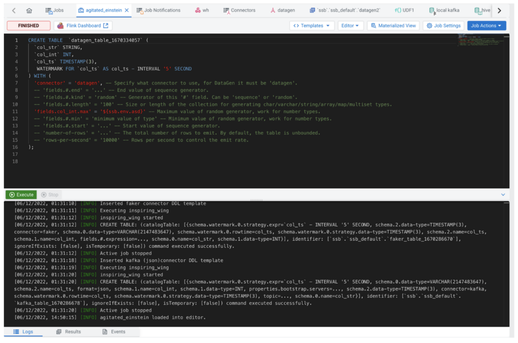 Tab group UI example