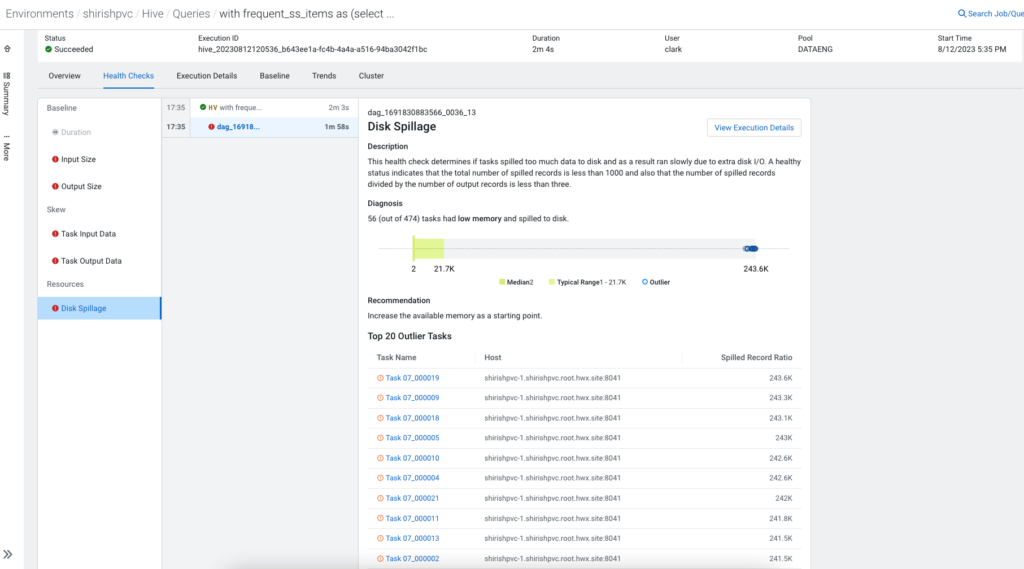 Example: Automated query health checks