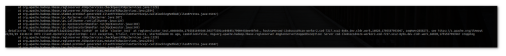 The client starts to experience the failure at 13:46 with exceptions: timeout, unable to access region, and no route to host errors.