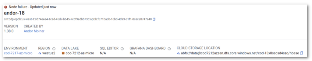 COD console showing node failures