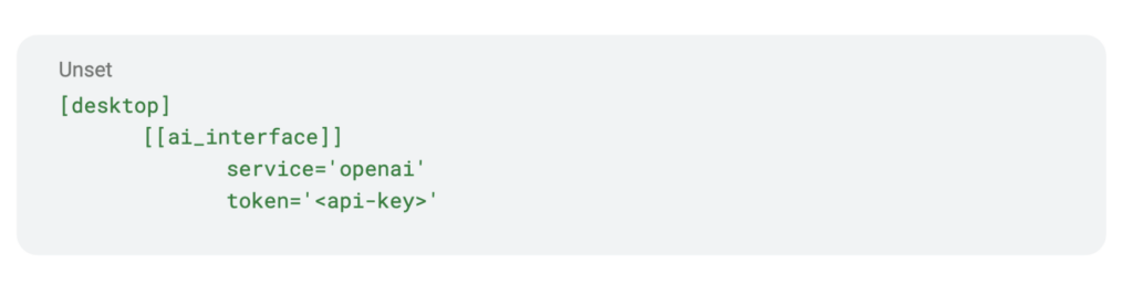 API key from Open AI