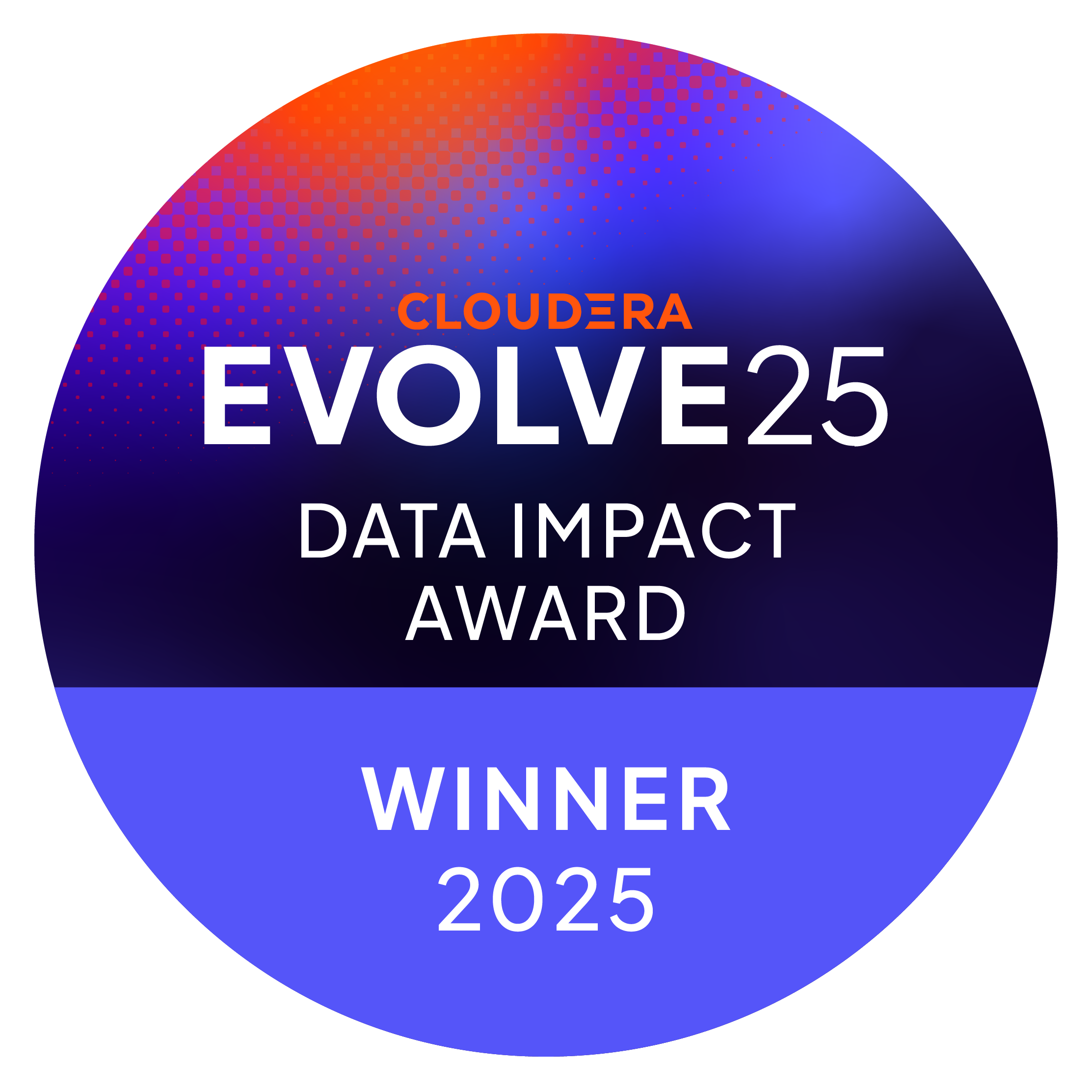 Cloudera Data Impact Award Winner 2025 badge