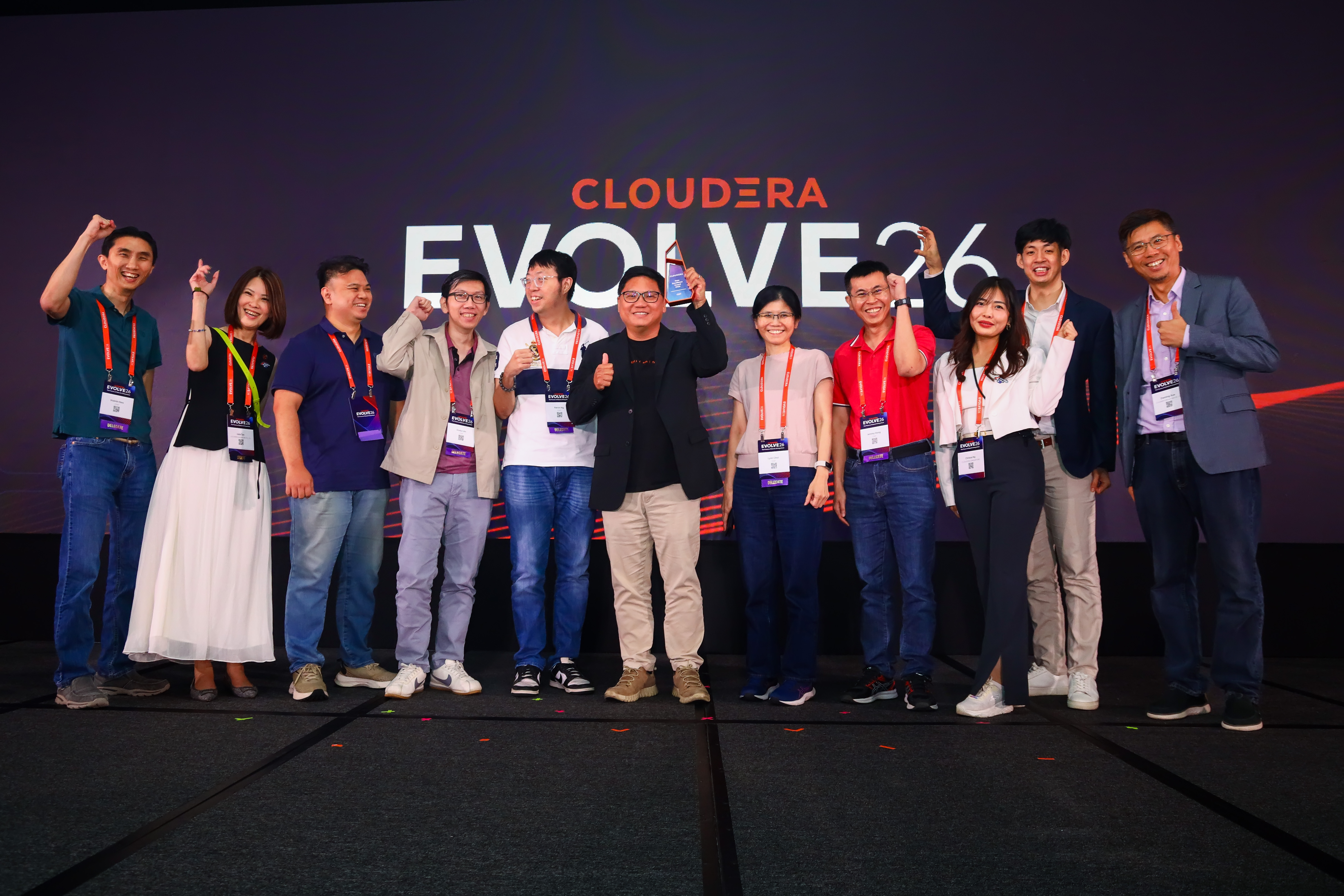 People receiving awards at Evolve