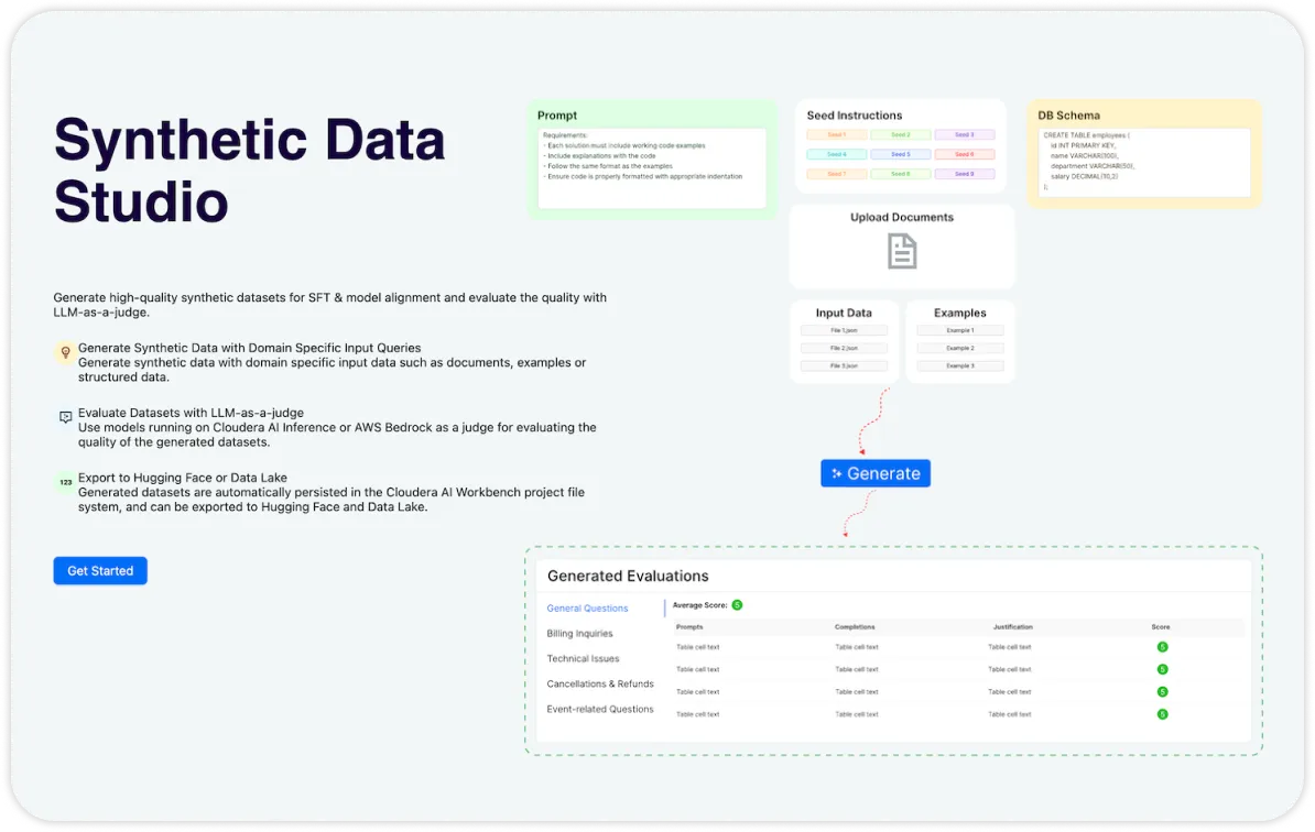 Cloudera AI Studios Fine Tuning Studio screenshot