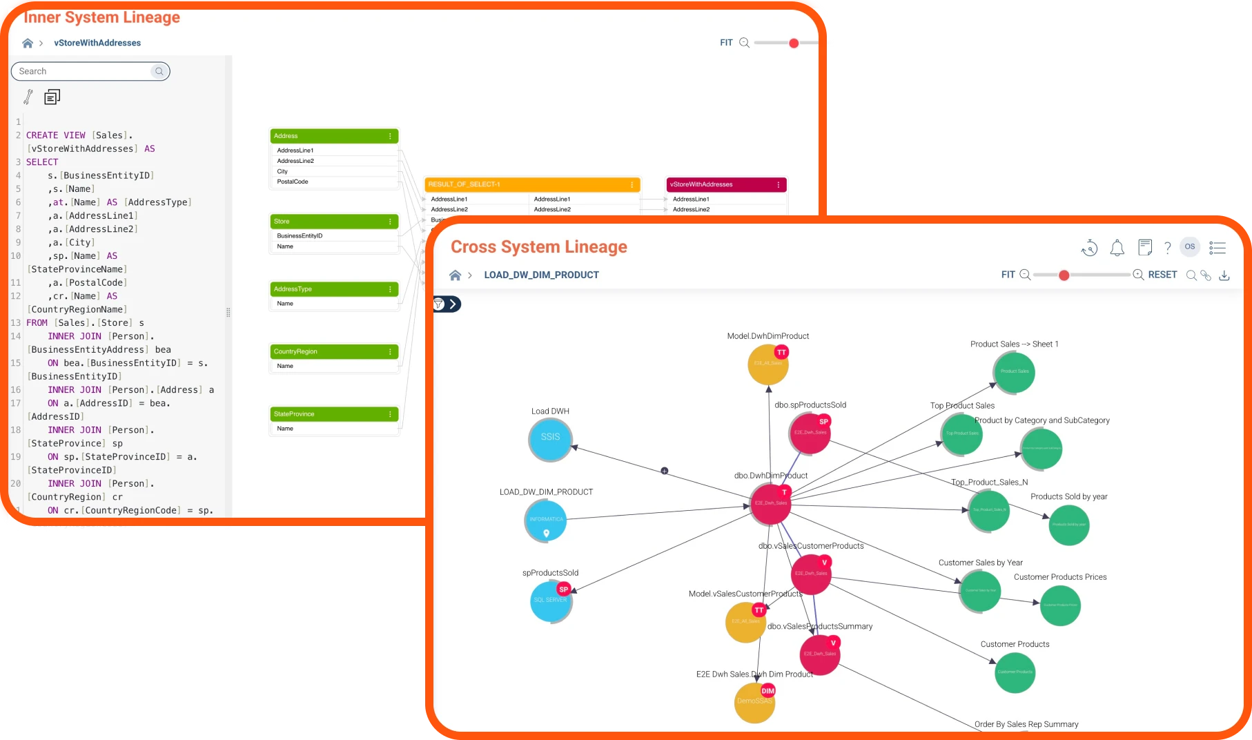 Octopai Data Lineage Screenshots