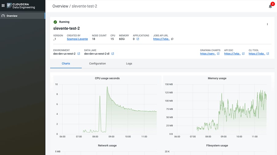 Screenshot of the CDP Data Engineering tool | Cloudera