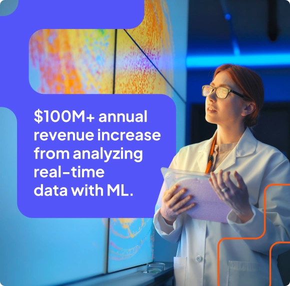 $100M+ annual revenue increase from analyzing real-time data with ML.