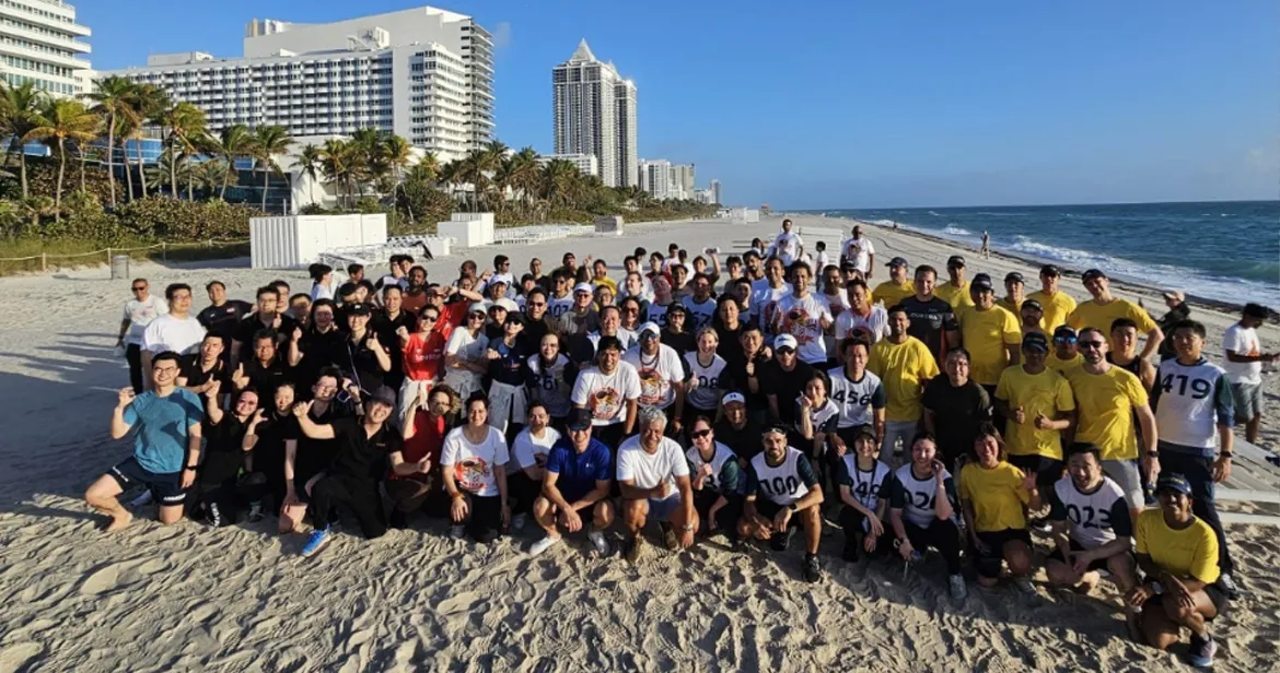 A group photo of employees