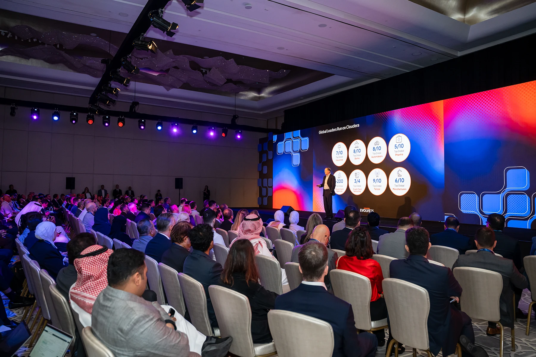 Attendees participating in a session event during Evolve Dubai.