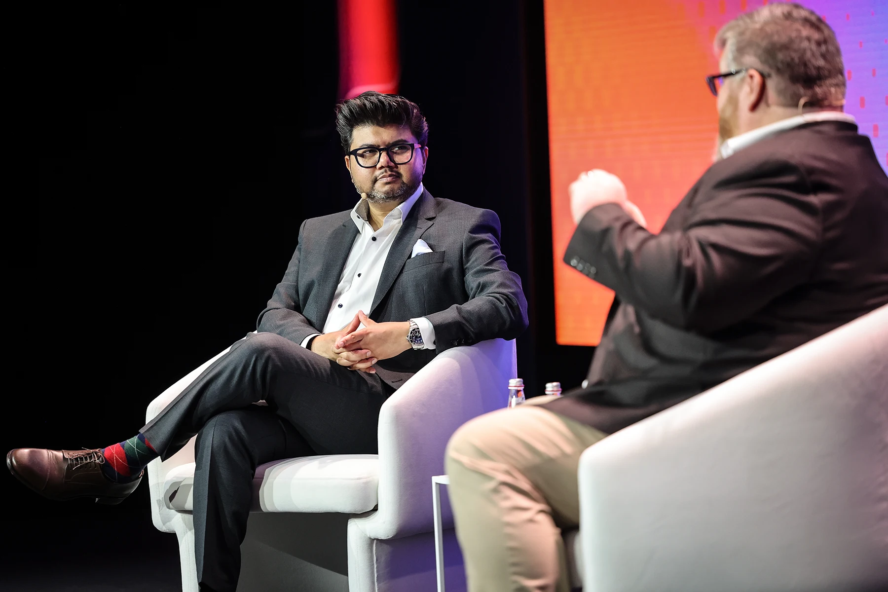 Frank O’Dowd speaking to a small group in a one on one session