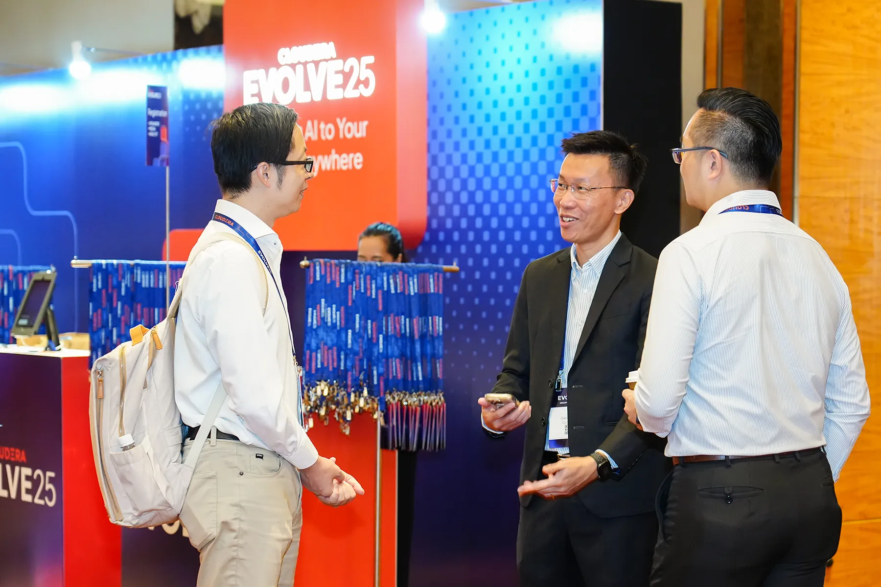 Attendees meet and mingle at the Guru bar.