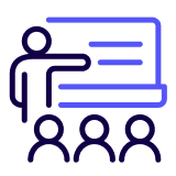 icon showing a teacher and students