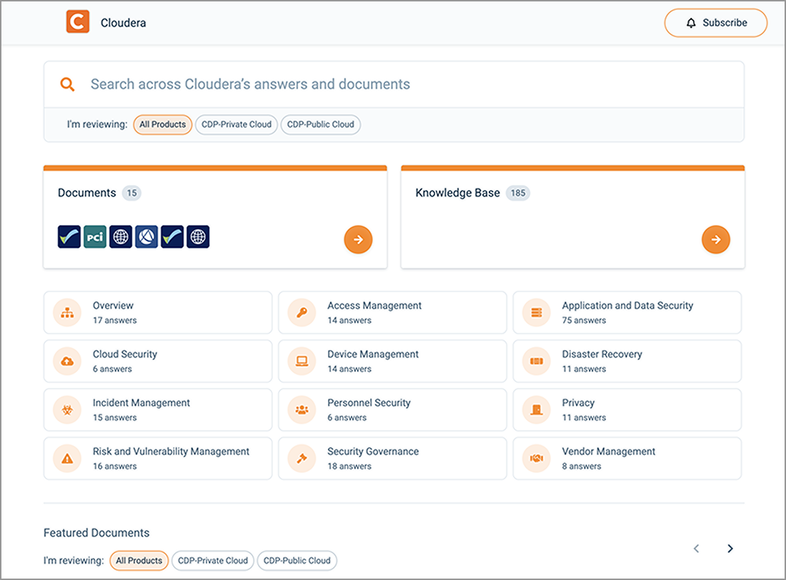 Customer Trust Center screenshot