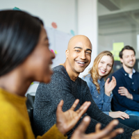 Group of people talking