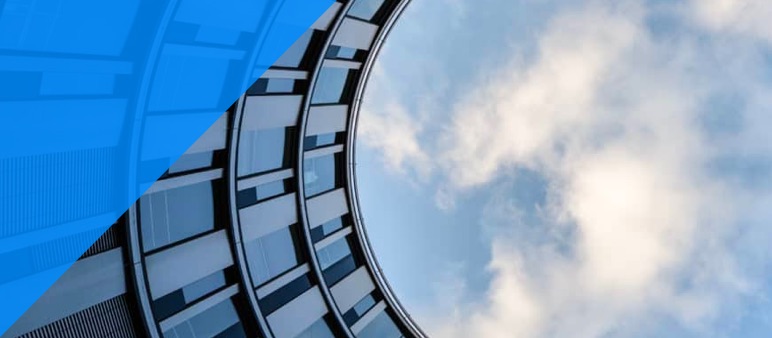 Image of sky and a curved building