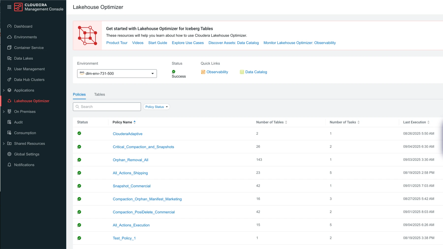 Lakehouse Optimizer screenshot